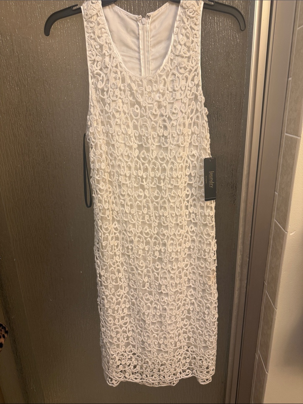 Laundry By Shelli Segal White Lace Midi Sheath Dress